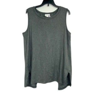 NWT Simple Suzanne Betro Gray Tank Workout Top with Cut Off Back Size Small